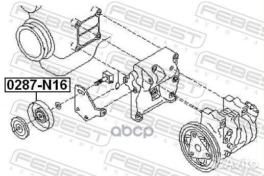 Ролик натяжной ремня кондиционера 0287N16 Febest