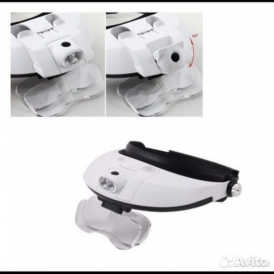 Бинокулярные очки лупа с подсветкой от 1х до 6х