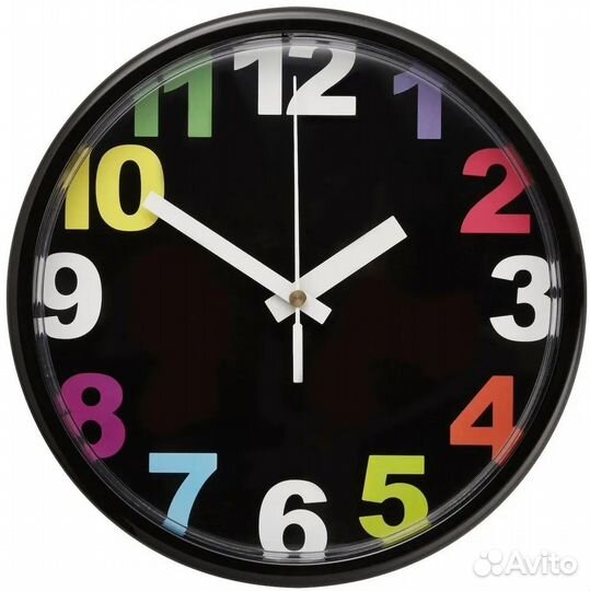 Часы настенные кварцевые икеа юкке черный 23 см