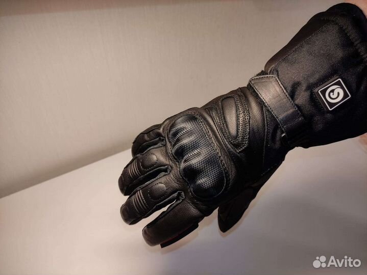 Зимние перчатки с подогревом из натуральной кожи