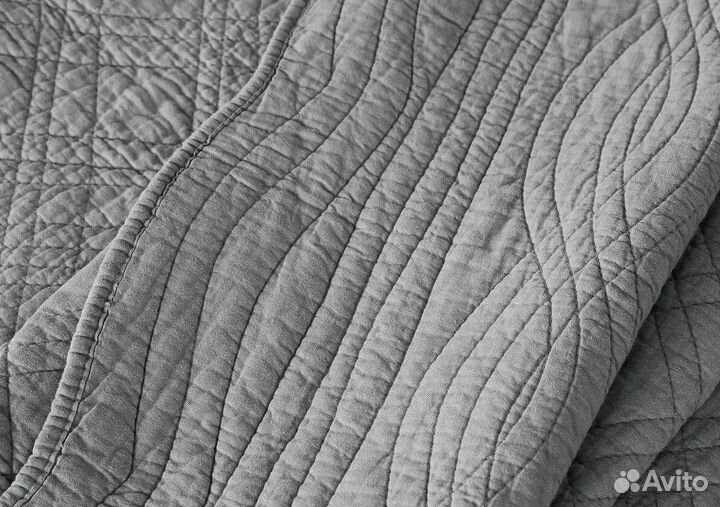 Покрывало серое хлопок стеганное 240*270 Франция