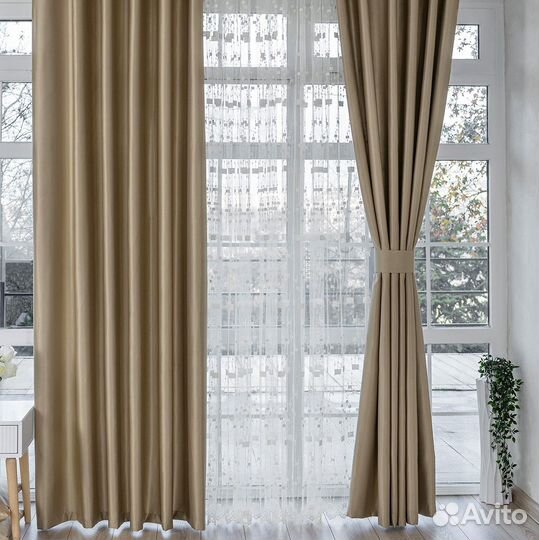 Комплект штор сатен Адора Английское золото
