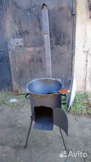 Печь для казана с трубой
