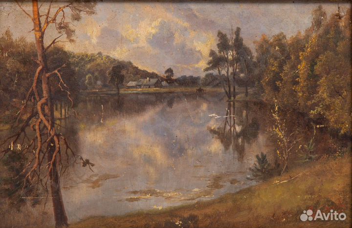 Картина Пейзаж,Европа,подпись,1867 год