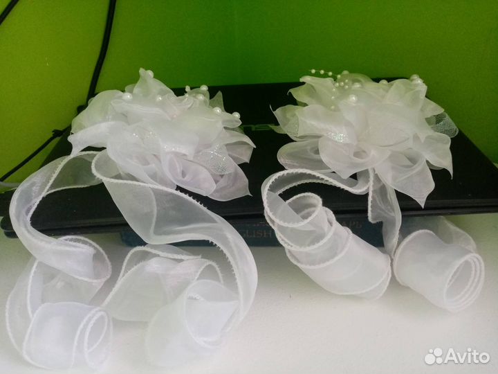 Банты для волос белые