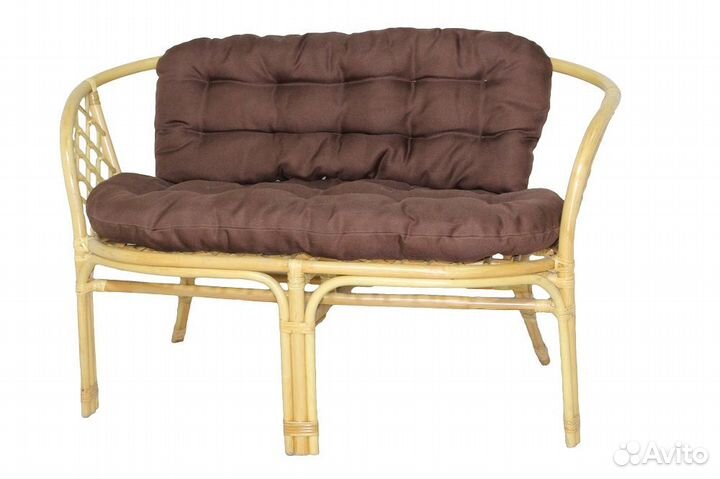 Диван 2-местный Bahama (Ротанг №4, ткань Matador 0