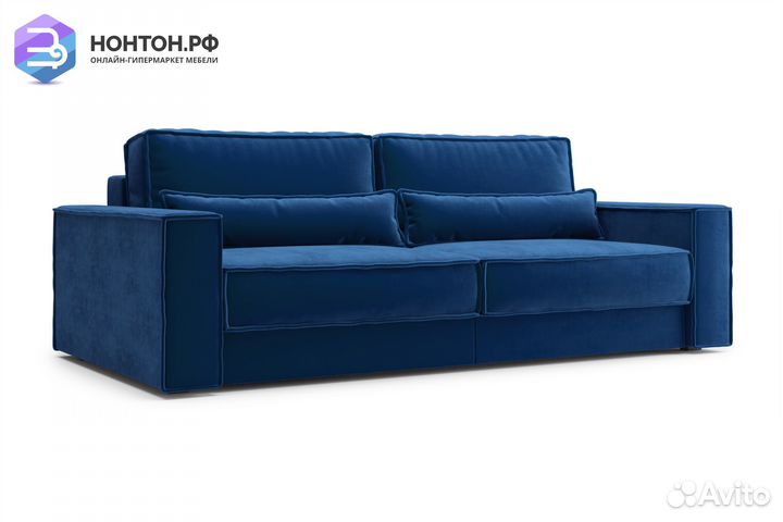 Диван тик-так Сохо 3-х местный темно-синий