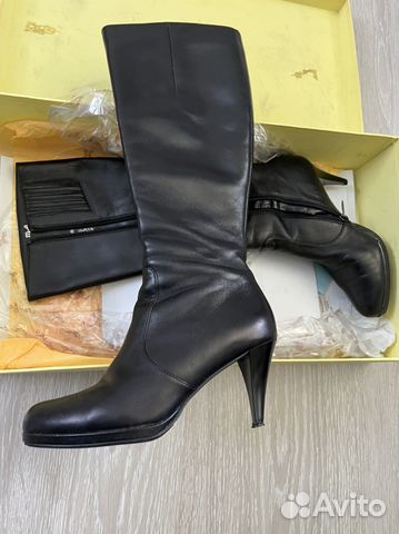 Сапоги кожаные женские