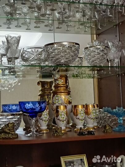 Графин со стаканами богемия