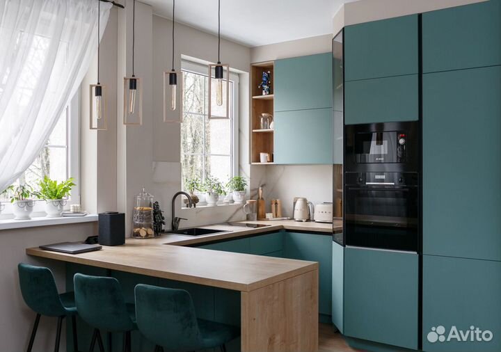 Кухня на Заказ матовый нефрит