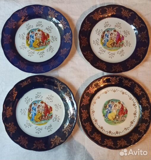 Чешский Thun фарфор Мадонна кобальт/ Gold 24К