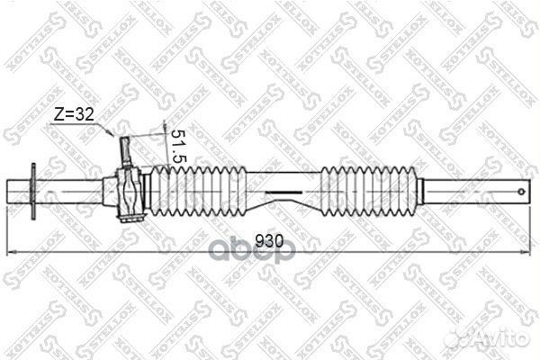 0035008SX рейка рулевая механическая без рулевы