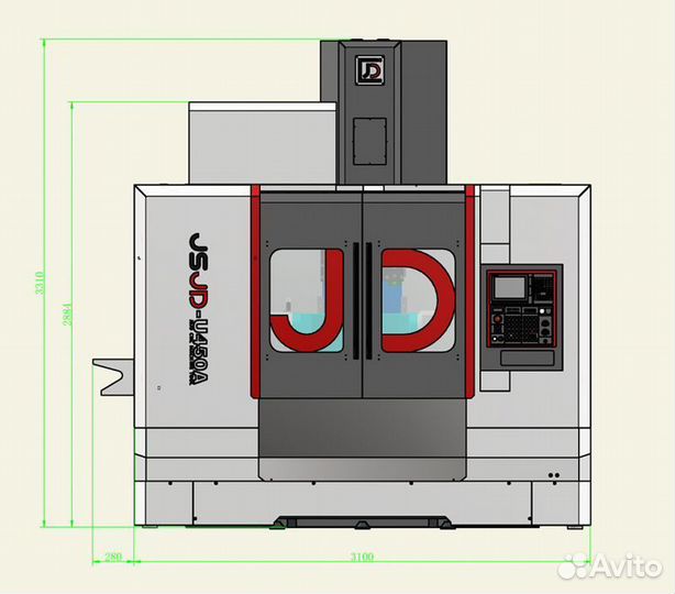 5ти-осевой фрезер jsjd-U450A.K2 siemens чпу