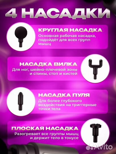 Электрический перкуссионный массажёр для тела