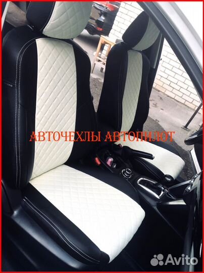 Чехлы Автопилот Mazda CX-5 2 из экокожи чёрно-белы