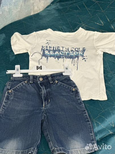 Комплект футболка+рубашка+шорты на мальчика 5 лет
