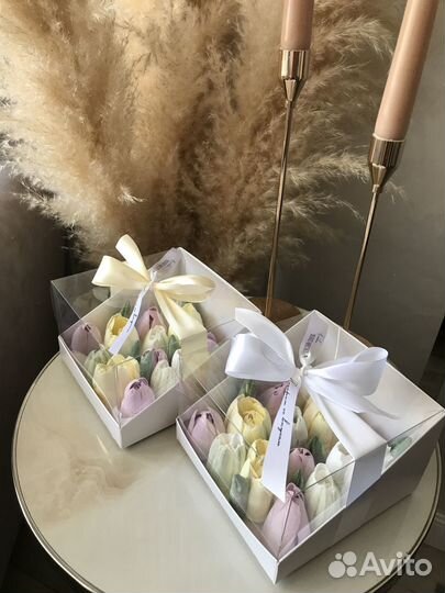 Зефирные букеты на заказ, коробка зефира