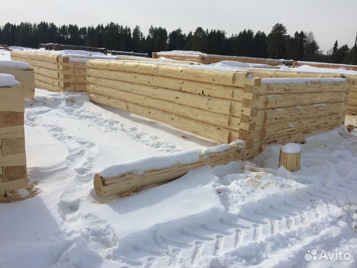 Сруб дома баня из зимнего леса с доставкой