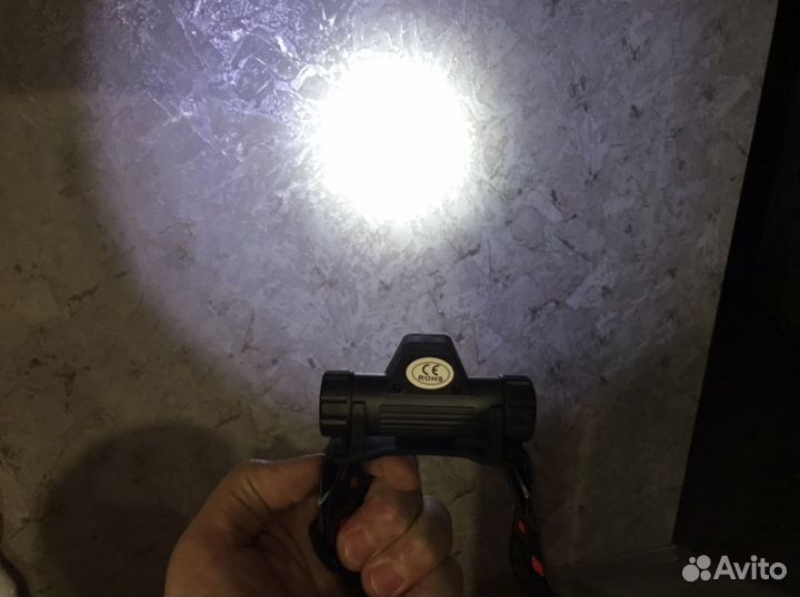 Налобный фонарь 2 режима на акккумуляторе