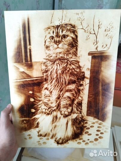 Выжигание портретов по фотографии Подарок