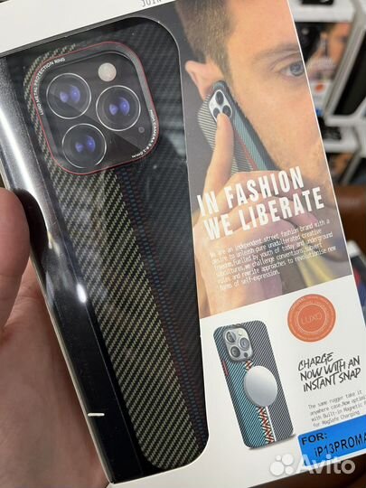 Чехол на iPhone карбон 12 13 14 MagSafe