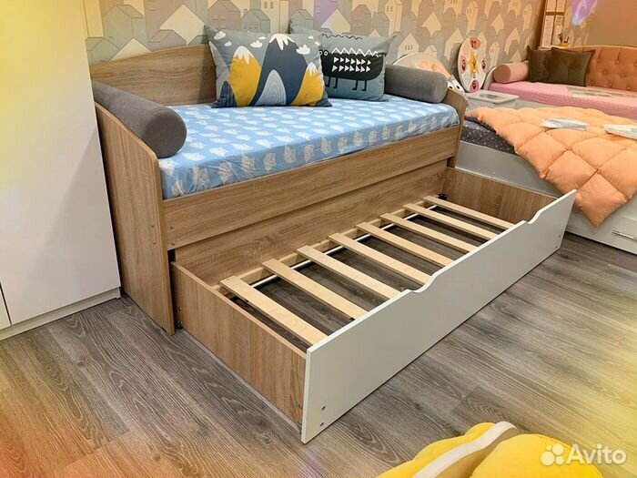 Кровать лдсп мягк спинка 2е спальное для малыша