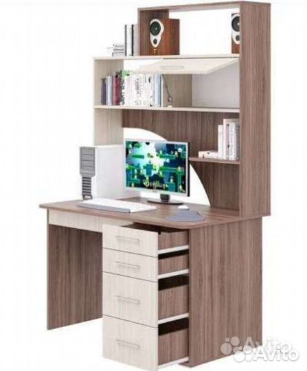 Стол письменный, компьютерный с ящиками и полками