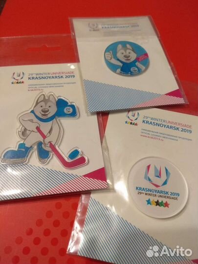 Магнит U-Laika значок Универсиада Красноярск 2019