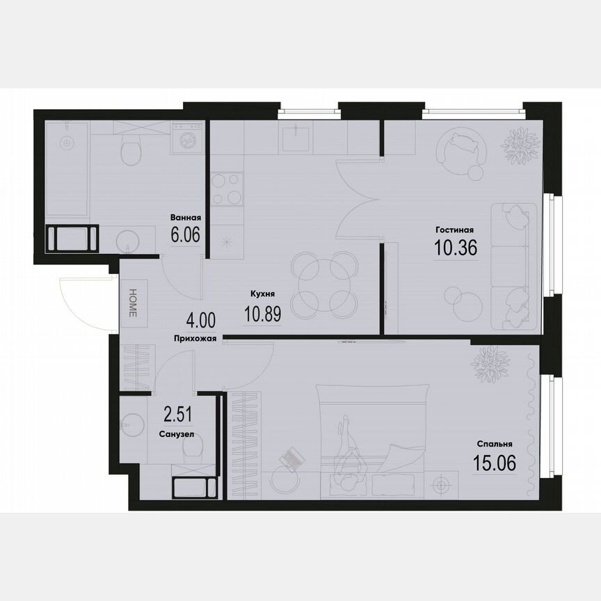 2-к. квартира, 48,9 м², 3/12 эт.