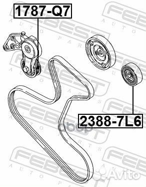 Ролик обводной приводного ремня (комплект) Febest