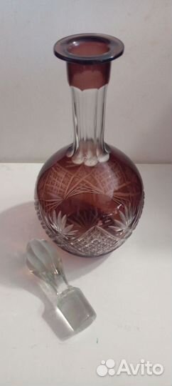 Графин хрустальный СССР цветное стекло