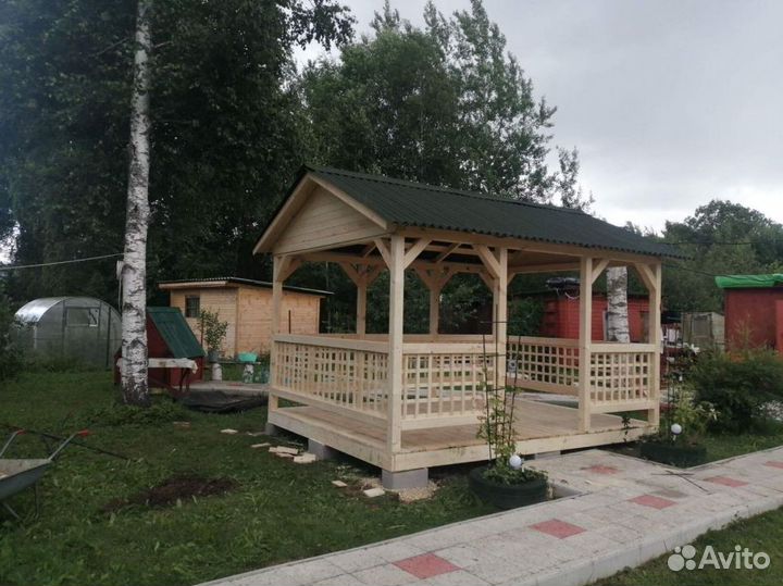 Беседки из дерева для дачи
