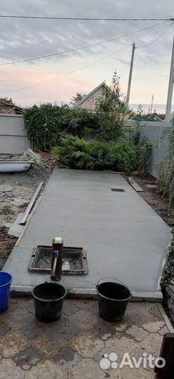 Сливная яма,траншеи,отмостки,стяжки пола