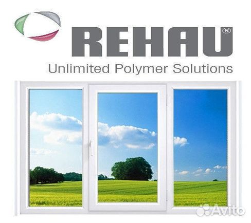 Rehau трехстворчатое окно пвх