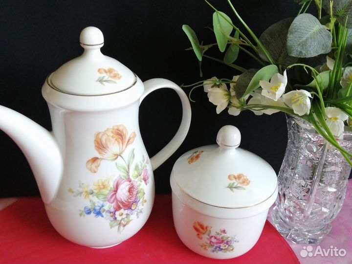 Чайный сервиз гдр кахла. Новый. 4 персоны