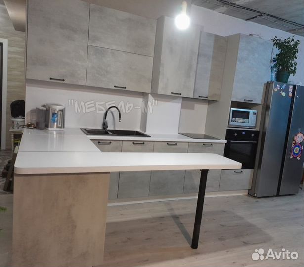 Кухня по вашим размерам Лофт бетон