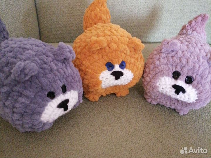 Кот колобок из плюша