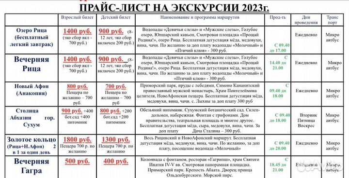 Экскурсии по Абхазии