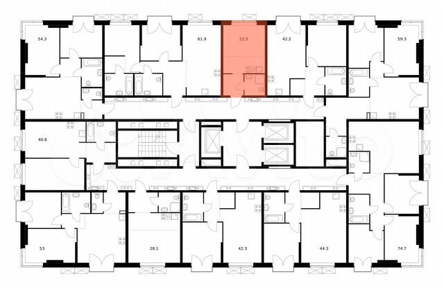 Квартира-студия, 22,5 м², 3/24 эт.