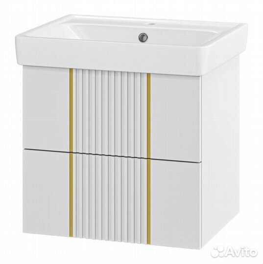 Тумба Vega 60 Подв. Белая+Раковина Dreja Q 60