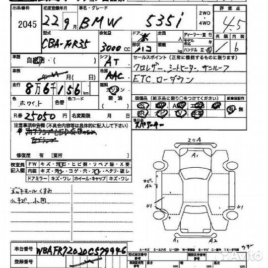 Продам целый распил из Японии BMW F10