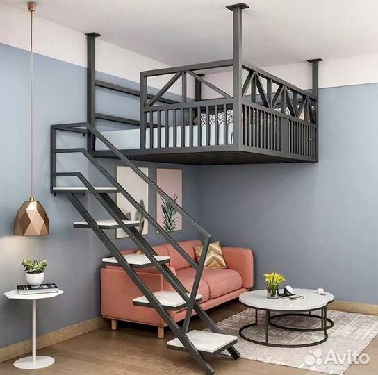 Кровать чердак в стиле лофт для подростка