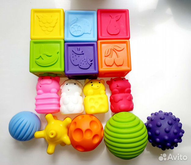 Развивающие игрушки, кубики тактильные