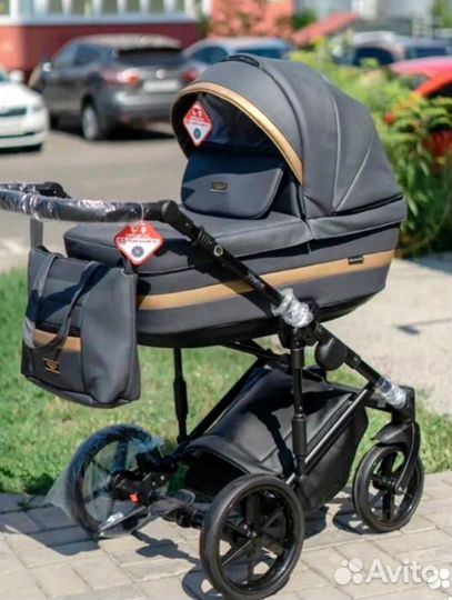 Коляска красивая 2в1 Экокожа