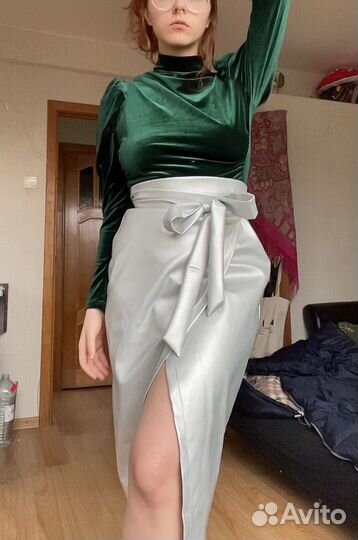 Юбка маталик на запах