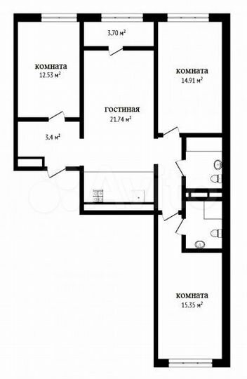 3-к. квартира, 81,9 м², 3/10 эт.