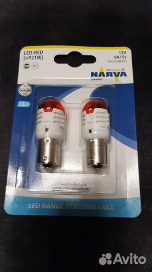 Лампа автомобильная 12в p21w led red