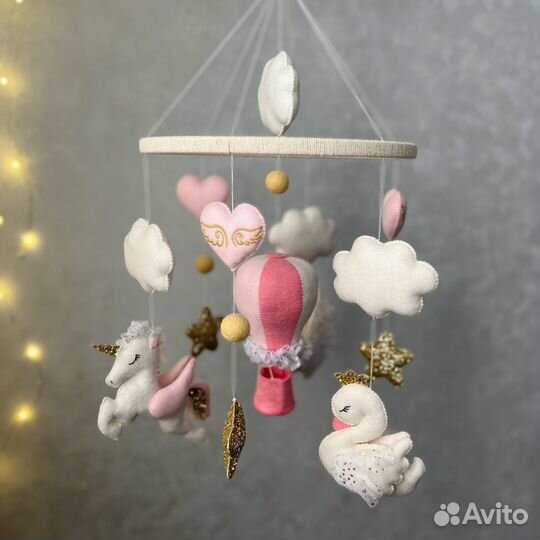 Мобиль музыкальный из фетра новый