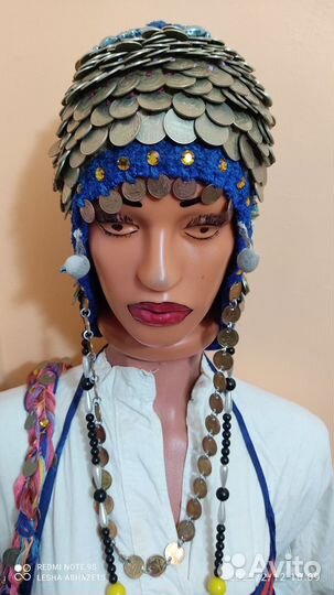 Шапка шлем для девочки праздничная. Винтаж