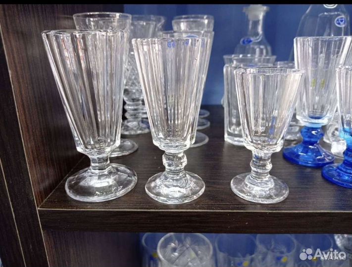 Рюмки лафитники хрустальные